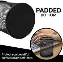 Load image into Gallery viewer, Akmy by Jackson Flag Company Pen Holder Mesh Pencil Holder Metal Pencil Holders Pen Organizer Round Padded Base Black for Desk Office - 3 Pack