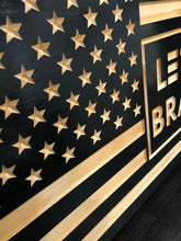 Load image into Gallery viewer, Lets Go Brandon - Handcrafted Wall Art American Flag Wood Engraved Décor 21.5 x 11.2 - Black