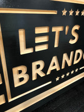 Load image into Gallery viewer, Lets Go Brandon - Handcrafted Wall Art American Flag Wood Engraved Décor 21.5 x 11.2 - Black