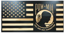 Load image into Gallery viewer, Jackson Flag Company - Handcrafted POW Mia Flag Engraved Wood Wall Art Décor American Flag 21.3 x 11.2 - Clean
