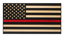 Load image into Gallery viewer, Jackson Flag Company - Handcrafted Thin Red Line Flag Fire Fighter Fire Department Engraved Wood Wall Art Décor American Flag Epoxy Small 21.3 x 11.2 - Clean
