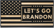 Load image into Gallery viewer, Lets Go Brandon - Handcrafted Wall Art American Flag Wood Engraved Décor 21.5 x 11.2 - Black
